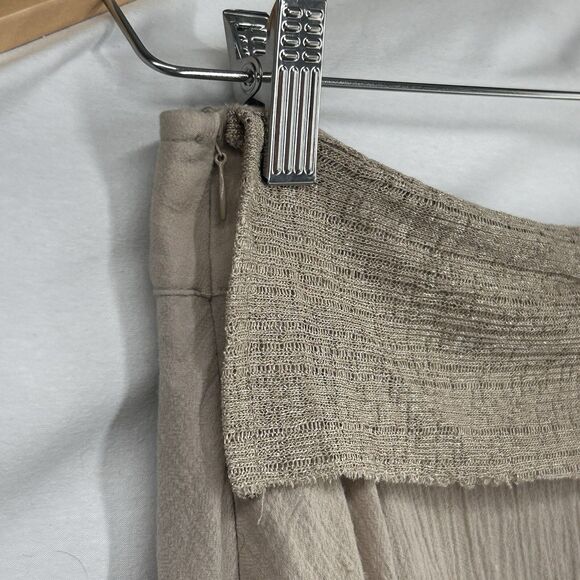 Oddy 100% Cotton‎ Skirt Beige Lace Accent Womens Medium Boutique Boho Tea Length - Picture 6 of 12